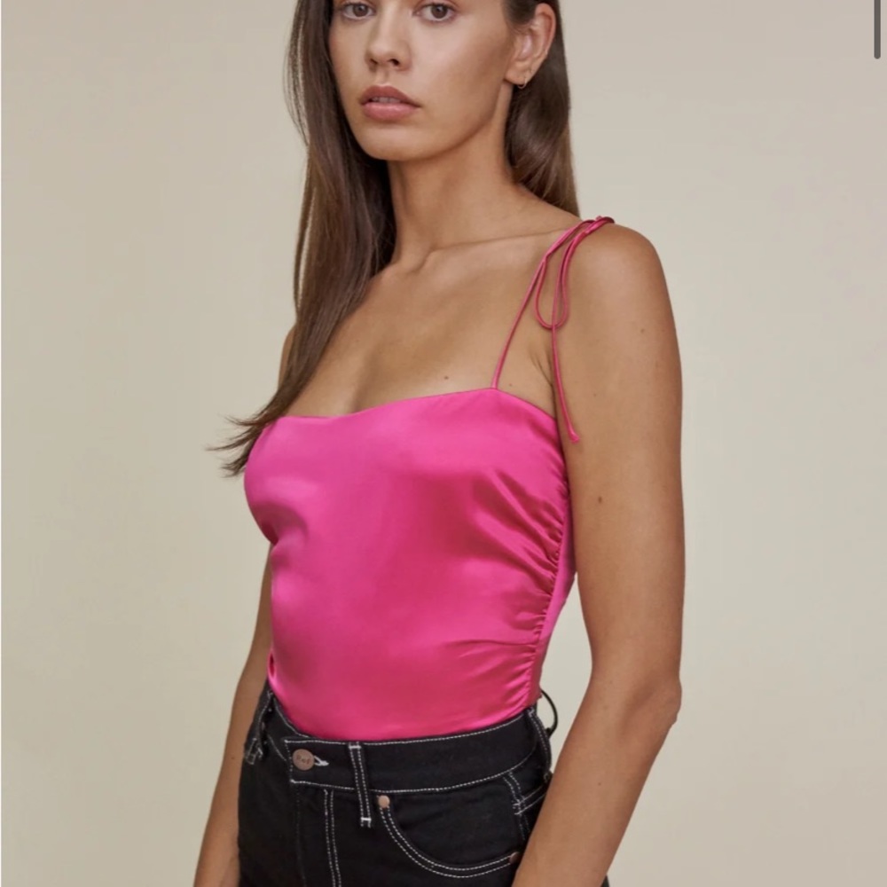 Reformation Lucrezia Silk Top Pink Size 6